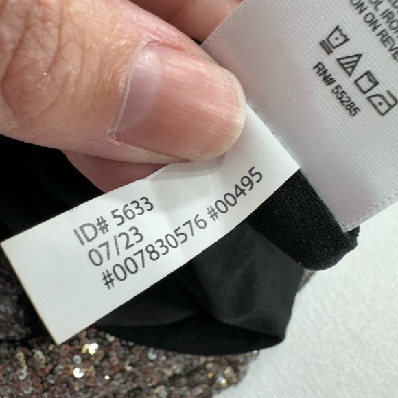 NWT Express sequin ruched long sleeve midi dress silver gold size XS - Picture 15 of 16